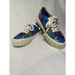 FARM RIO Sneakers Blue Macaw Canvas Sneakers US Men’s 7 Women’s Sz 8.5-9 EU 38